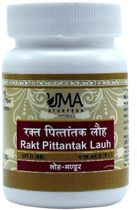 Uma Ayurveda Rakta Pittantak Lauha Tablets Bottle of 40 QTY