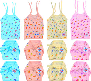 V.B.K Baby Clothes With Jabla 4 Pcs and Nappy Langot 4 Pcs