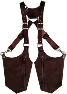 INKMILAN Dual Shoulder Cross Bag for men women Leather with Brass