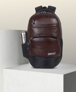 IMPEX Brown Leather Backpack Office Backpack Casual Backpack For Men and Women 45 L Laptop Backpack Dark Brown Price in India Flipkart