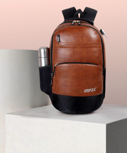 IMPEX Tan Leather Laptop Backpack Causal Backpack Office Bag For Men and Women 45 L Laptop Backpack Tan Price in India Flipkart