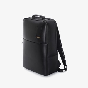 Classic Black Leather Backpack 16 Macbook Capacity