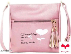 Hencebries Pink women girls sling hanging bag 10 L Backpack Pink