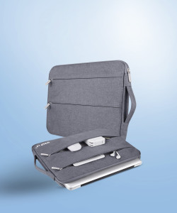 Straplt Laptop Sleeve Carrying Case 13.6 14 Inch Compatible with 14 Inch MacBook Pro 15 Inch Surface Book 3 Laptop 4 HP Pavilion Asus Acer Samsung Chromebook Computer Cover Bag with Handle Grey Waterp...