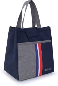 ADIRSA ADIRSALB0032 NAVY BLUE Lunch Tiffin Storage Bag for Men Women Unisex Waterproof Lunch Bag