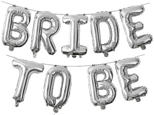 Solid Bride To Be Foil Balloon - Silver Letter Balloons for Bachlorette Party Balloon