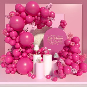 Hot Pink Pastel Pink White Balloons Garland Kit Of 51 Pcs For Party  Decorations