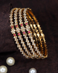 Atulya Brass Diamond Gold plated Bangle Price in India Flipkart