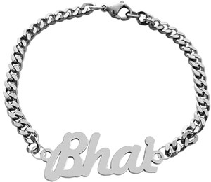 Mens silver bracelet best sale flipkart