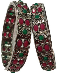SHEEVSHAKTI ENTERPRISES Oxidised Silver Bangle Set Price in