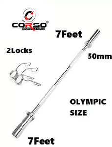 corso 7Feet Straight Olympic Barbell 50 mm Rod and Two Springs