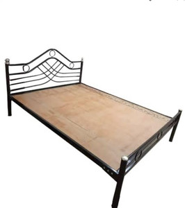 Steel cot double bed discount