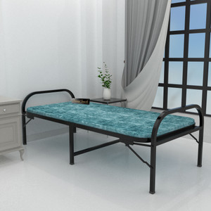 Folding cot with mattress top