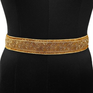 Jesmi trnding Women Formal Gold Fabric Belt Gold Chaki - Price in India
