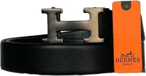 Hooke Men Formal, Casual, Evening, Party Black, Gold Genuine Leather Belt  Black - Price in India