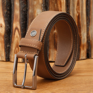 LOUIS STITCH Men Casual Tan Genuine Leather Belt Roast Brown
