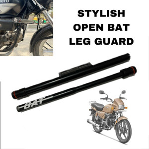 Huims Hero Splendor Open Bat Leg Guard Black Bike Crash Guard