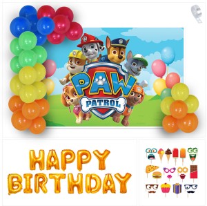 Paw Patrol Pups Party Supplies 4th Birthday Chase Balloon Bouquet  Decorations • Price »