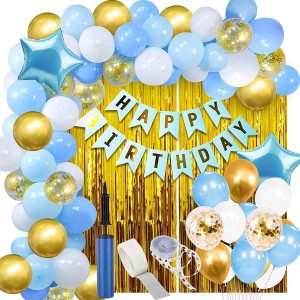 TTimmo4 White and Golden Birthday Decorations Theme for Girls Boys