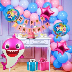 1iAM Baby shark balloons Birthday decorating set with shark and star foil  balloon Price in India - Buy 1iAM Baby shark balloons Birthday decorating  set with shark and star foil balloon online