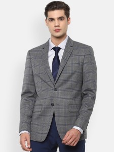 Buy Louis Philippe Louis Philippe Men Woolen Checked Single-Breasted  Tailored Tweeds Formal Blazer at Redfynd