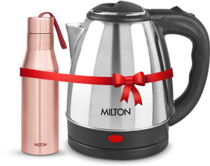 MILTON Combo Set Go Electro Steel Kettle 1.5 Ltr Water Bottle