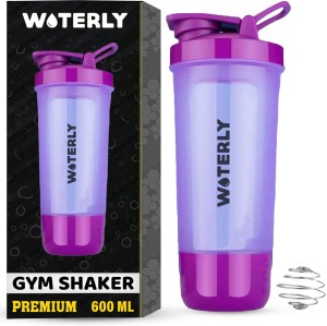 Leak-proof Protein Powder Sports Shaker Bottle With Ball, 600ml