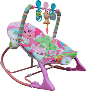 Safe O Kid Baby Rocker Chair with Battery Safety Harness Toy Bar