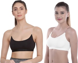 Buy Mysha Women's Cotton Non Padded Sports Bras T-Back Non Wired