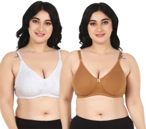 Buy Liigne Women Plus Size Bra - Made of Pure Cotton Full Coverage Over  Size Non Wired Pushup Soft Cup for T-Shirt Saree Dress Sports Garment for  Daily Use Everyday Light Brown