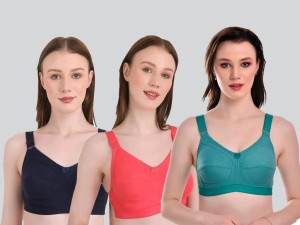 Corwin International Multi Colour Bra For Women Non Wired Push Up