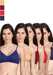 Shyle Shyle Non Padded Seamed Casual Bra-Multicolor(Pack of 5