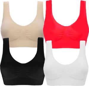 BRAAFEE Pack of 3 Girls Stretchable Air Cotton sports non padded