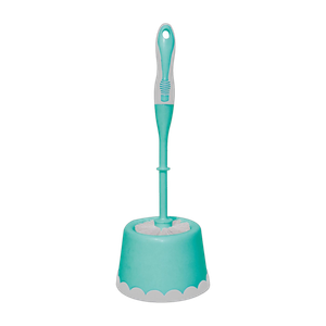 Round Toilet with Caddy Plastic Wet Brush