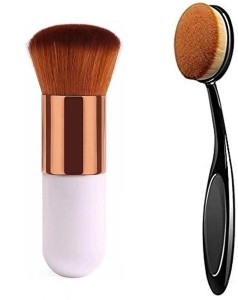 Emijun Soft Flat Foundation Brush and Oval Spoon Foundation Brush - Price  in India, Buy Emijun Soft Flat Foundation Brush and Oval Spoon Foundation  Brush Online In India, Reviews, Ratings & Features