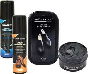 SHOESHINE Black Neutral Lequid shoe Polish Black Shiner with Black shoe cream Shoe Care Kit Price in India Buy SHOESHINE Black Neutral Lequid shoe Polish Black Shiner with Black