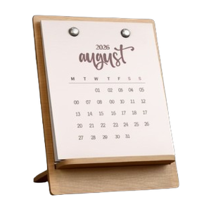Crafted Wood Easel Calendar 2026 Table Calendar