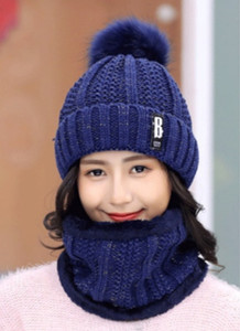 Winity Winter Woolen Warm Beanie Fur Inside Soft Pompom on top