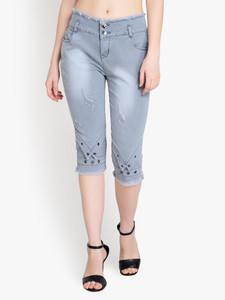 SheLook Women Denim Capri Buy SheLook Women Denim Capri Online