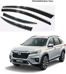 AutoZeal Car Crome Door Visor Set of 4 BRV For All Models Glossy