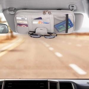 Visor organizer store with mirror