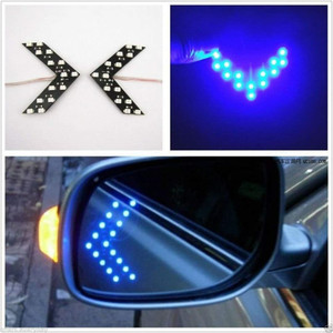 WorldForU Blue LED Arrow Turn Signal Side Mirror LED Rear View
