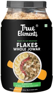 True Elements Jowar Flakes with Honey & Almonds - Sweet Savoury Super-Nutritious Cereal Plastic Bottle