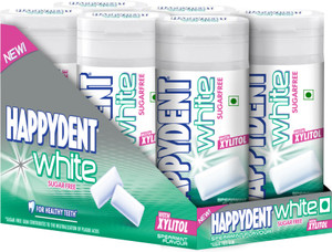 White, Xylitol Sugarfree Spearmint Flavour, Chewing Gum Bottle Pack Spearmint Chewing Gum