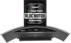 LIVPURE ETERNA-BLDC-90-FL-HAC Auto Clean Wall Mounted Black 1400 CMH Chimney