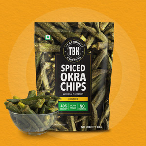 Spiced Okra With Coriander Chips