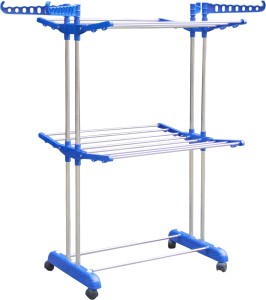 Flipkart SmartBuy Aluminium Plastic Steel Floor Cloth Dryer Stand Stainless Steel Made In India Double Poll Two Tier Cloth Rack Price in India Buy Flipkart SmartBuy Aluminium Plastic Steel Floor Cloth