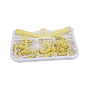 Plastic Wall Cloth Dryer Stand Foldable Holder, 12 Clips - Yellow