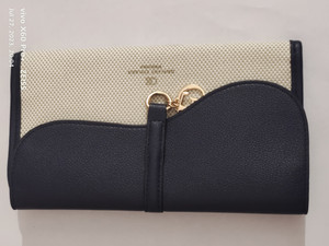 Oriflame Casual Blue Clutch blue and cream Price in India Flipkart