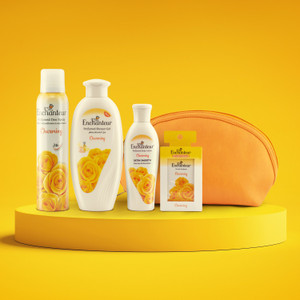 Enchanteur Charming Shower Gel, Body Lotion, Deo Spray, & Pocket Perfume With Travel Pack Combo Set